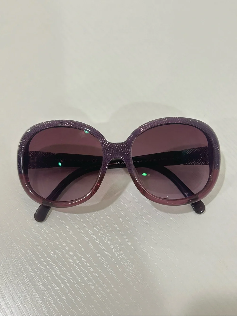 Vintage CHANEL Purple Frame Oversize Sunglasses, OS Made in Italy 5176-A